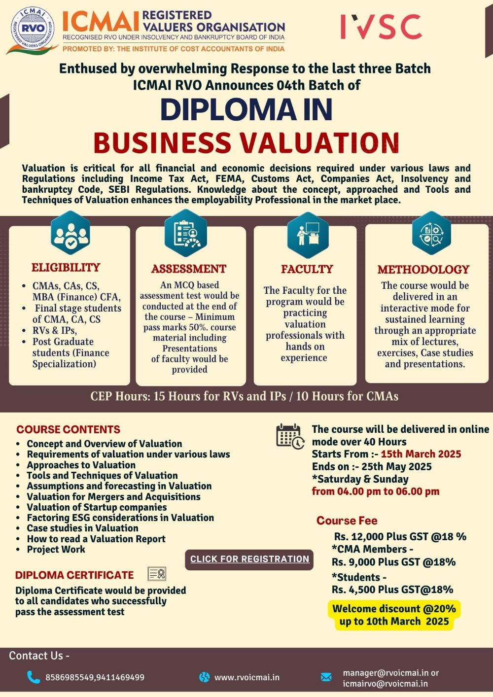 04th Batch of Diploma in Business Valuation