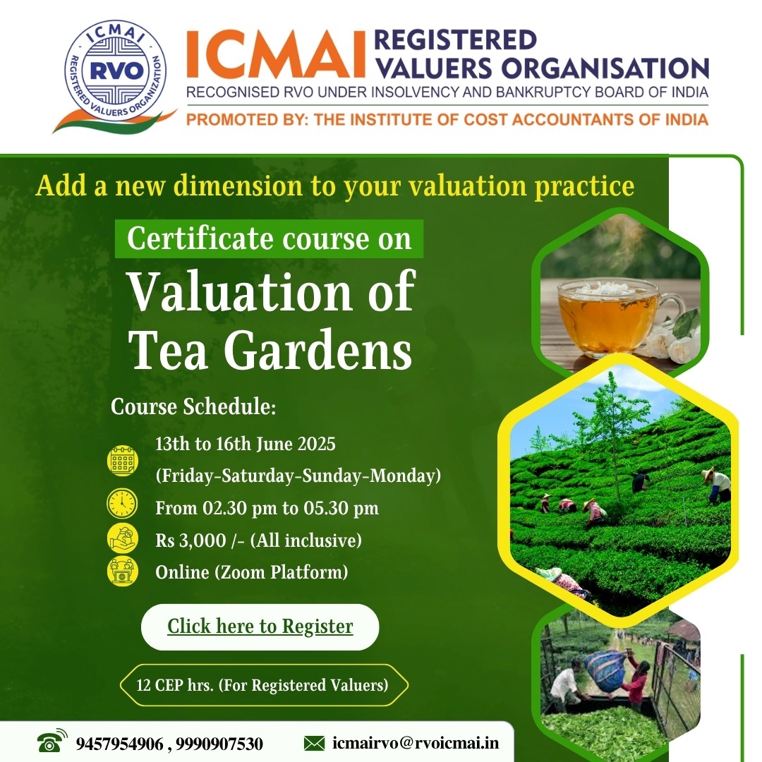 Certificate Course on Valuation of Tea Gardens