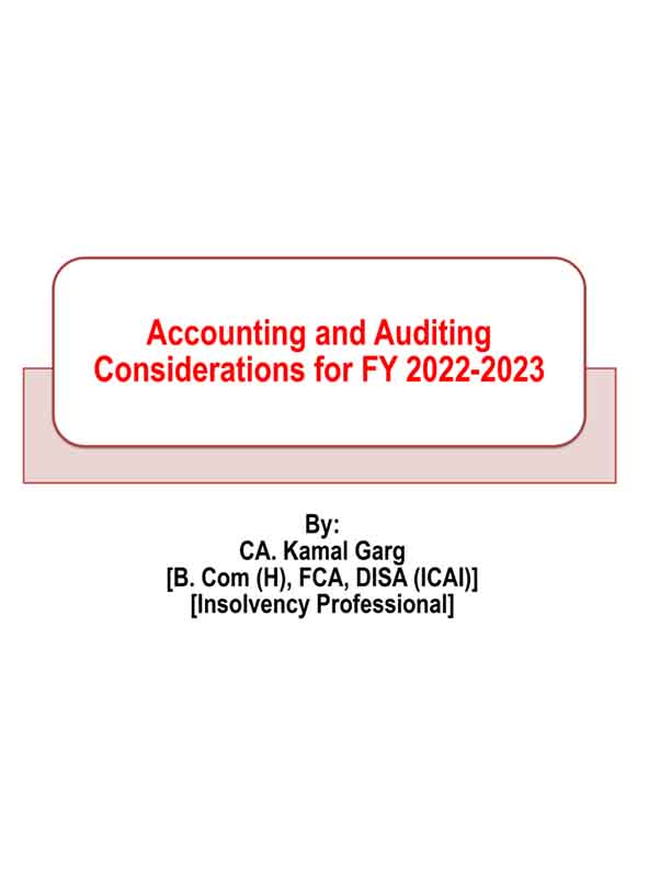 Accounting and Auditing Considerations for FY 2022-2023