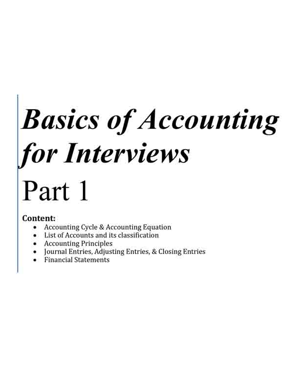 Basic for Accounting for Interview