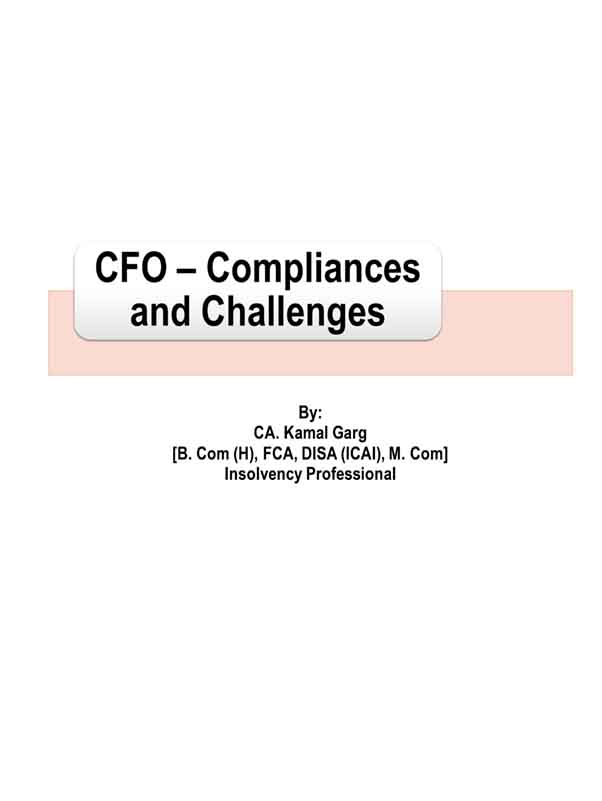 CFO  Compliances and Challenges