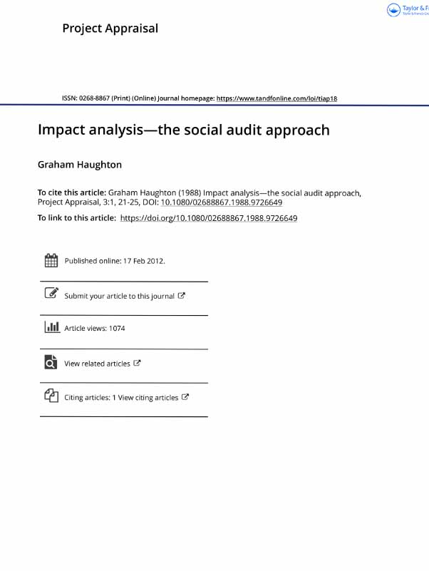 Impact analysis the social audit approach