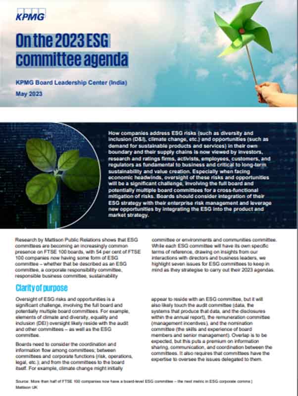 On the 2023 ESG committee agenda