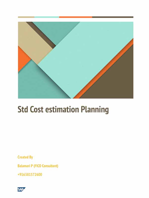 Std Cost estimation Planning