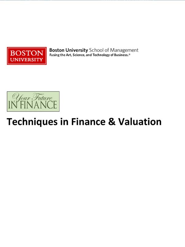 Techniques in Finance & Valuation