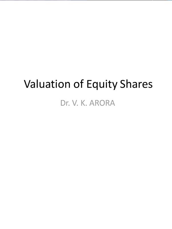Valuation of Equity Shares