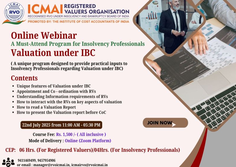 Online Webinar Valuation under IBC