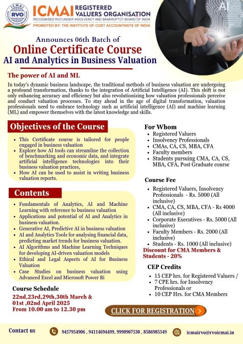 06th Online Batch AI and Analytics in Business Valuation
