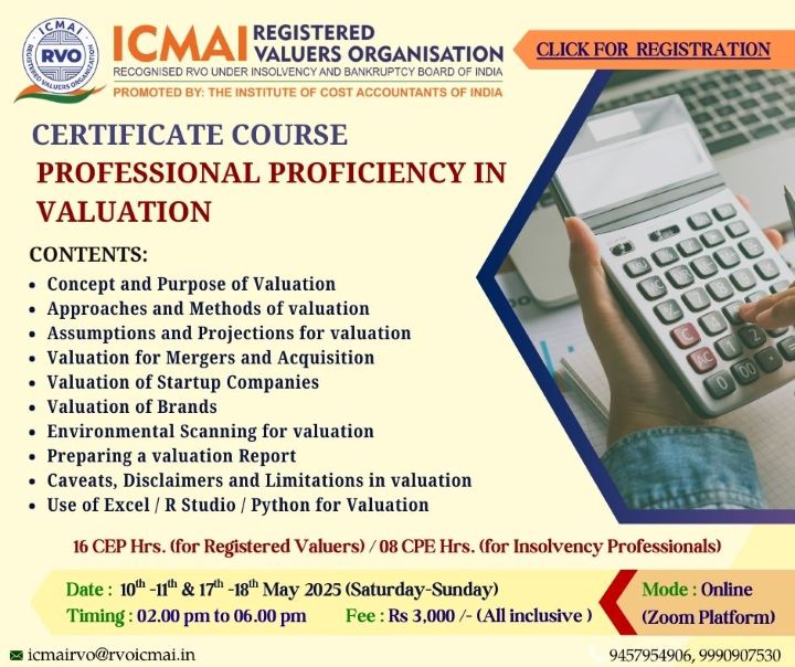 Certificate Course Practical Aspects of Valuation