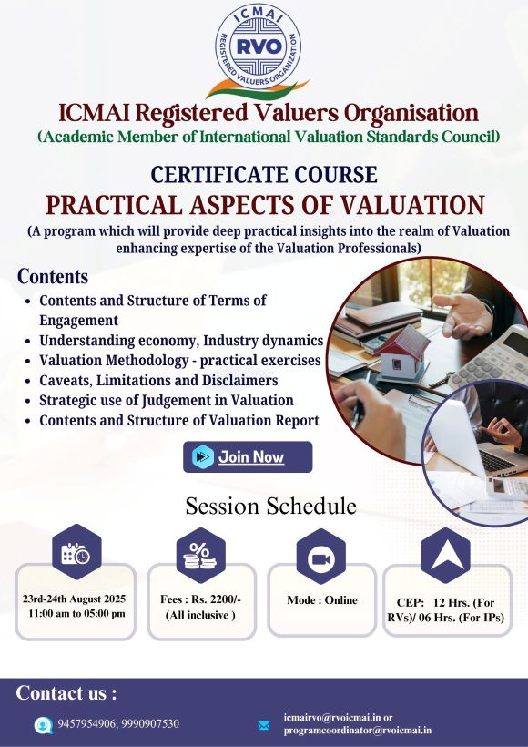 Certificate Course Practical Aspects of Valuation