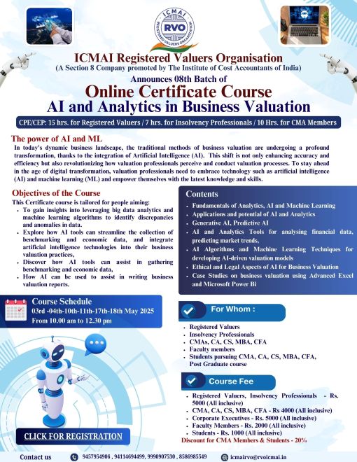 08th Online Batch of AI and Analytics in Business Valuation
