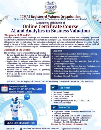 18th Batch of AI and Analytics in Business Valuation