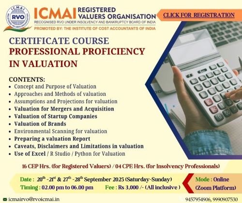 Certificate Course Professional Proficiency in Valuation