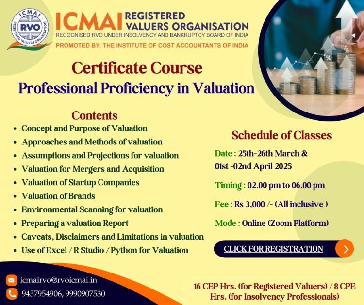 Certificate Course Professional Proficiency in Valuation