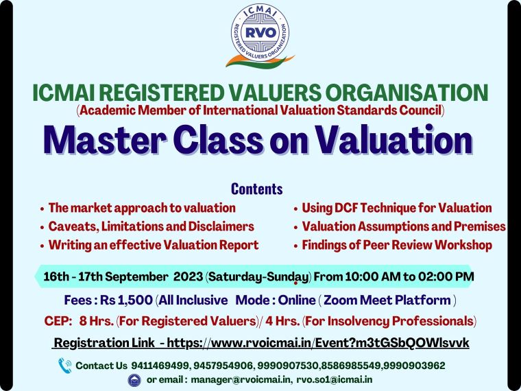 Master Class on  Valuation 