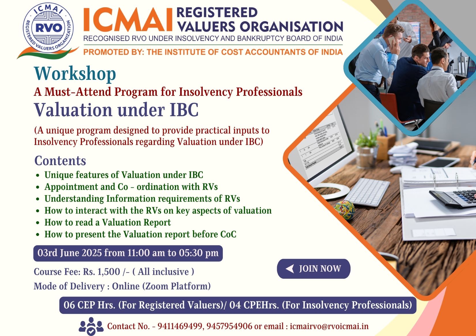 Workshop on Valuation under IBC on 03rd June 2024