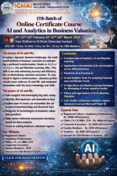 17th Batch of AI and Analytics in Business Valuation