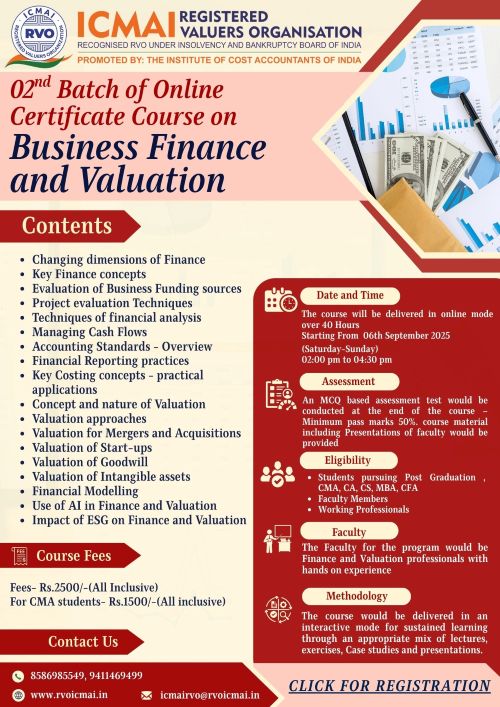 02nd Batch of Online Certificate Course on Business Finance and Valuation