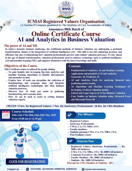 08th Online Batch of AI and Analytics in Business Valuation