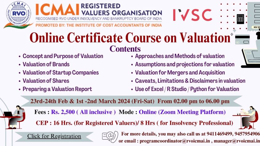 Online Certificate Course on Valuation