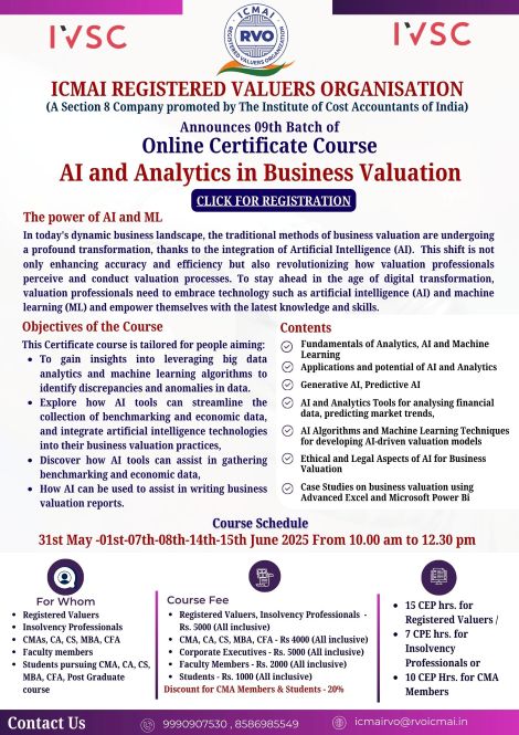 09th Online Batch of AI and Analytics in business Valuation
