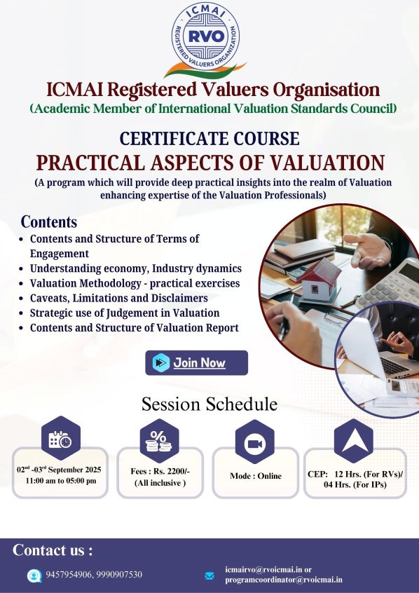Certificate Course Practical Aspects of Valuation
