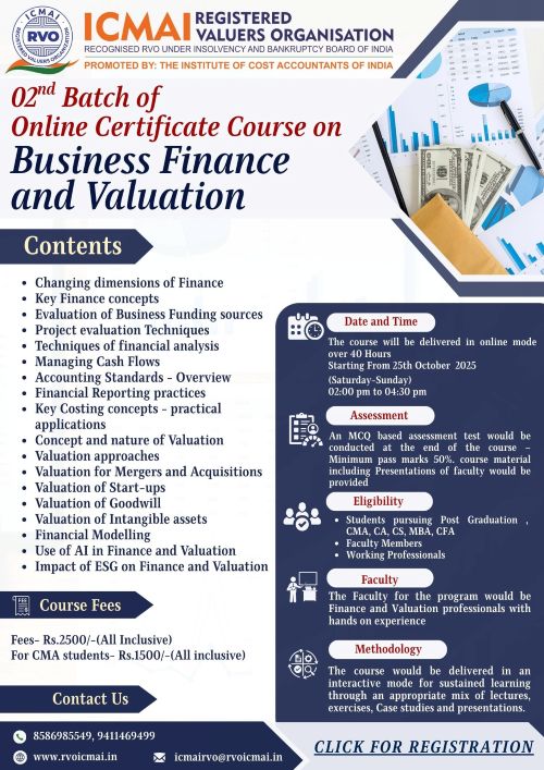 02nd Batch of Online Certificate Course on Business Finance and Valuation