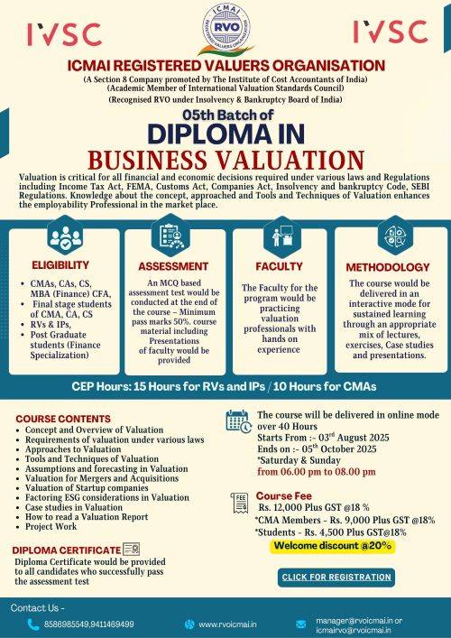 05th Batch of Diploma in Business Valuation