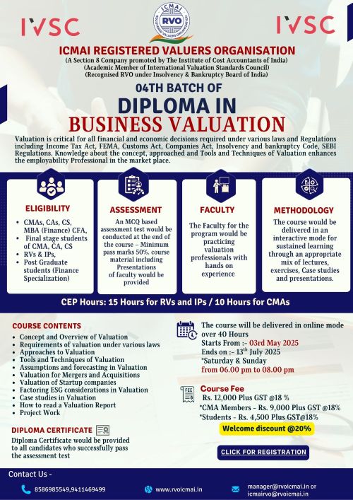 04th Batch of Diploma in Business Valuation